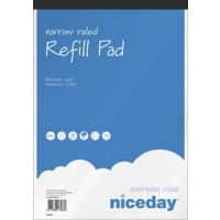Niceday A4+ Top Bound Blue Paper Cover Refill Pad Narrow Ruled 160 Pages Pack of 5