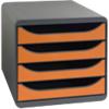 Exacompta Drawer Unit Big Box Polystyrene Orange, Black 27.8 x 34.7 x 26.7 cm
