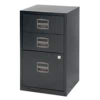 Bisley Steel Filing Cabinet with 3 Lockable Drawers 413 x 400 x 672 mm Black