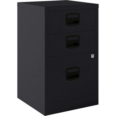 Bisley Steel Filing Cabinet with 3 Lockable Drawers 413 x 400 x 672 mm Black