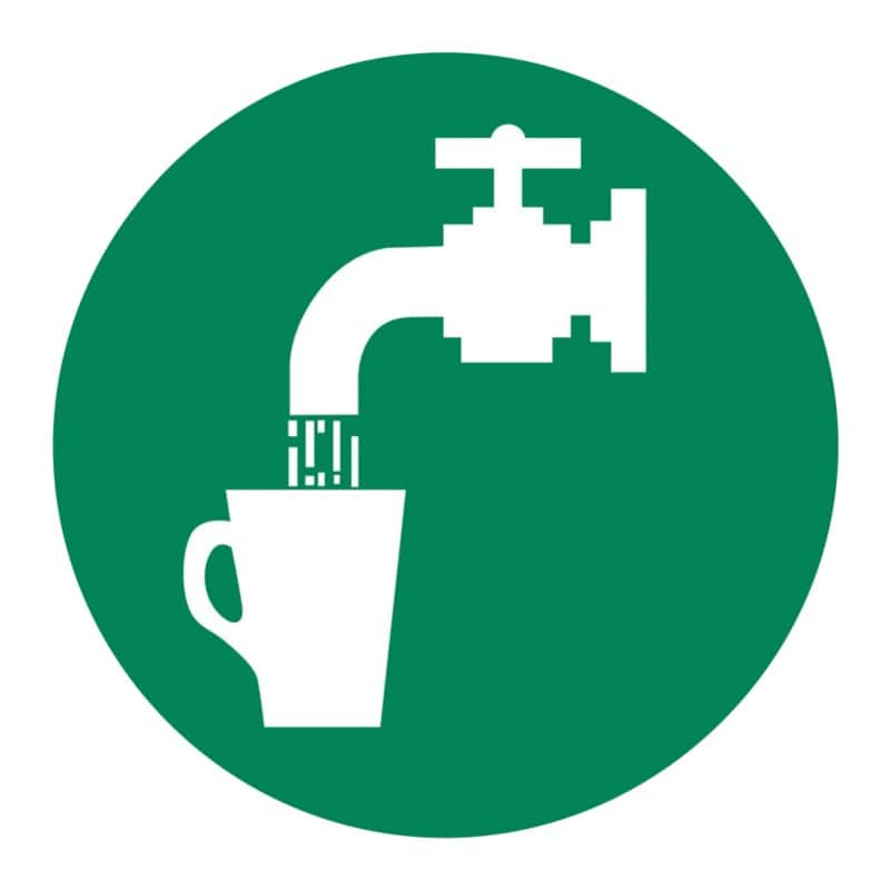 Sign Drinking Water Wall Mounted Vinyl 6 x 6 cm