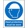 Mandatory Sign Head Protection Plastic 20 x 15 cm