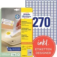 Avery L4730REV-25 Mini Multipurpose Labels Removable 17.8 x 10 mm White 25 Sheets of 270 Labels