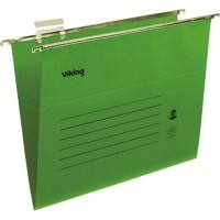 Viking Vertical Suspension File Foolscap V Base 180 gsm Green Pack of 50