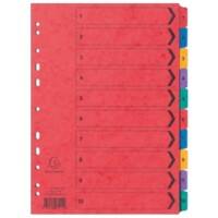 Exacompta Indices Numeric A4 Assorted 10 Part Perforated Card 1 to 10