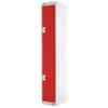 LINK51 Standard Mild Steel Locker with 2 Doors Standard Deadlock Lockable with Key 300 x 450 x 1800 mm Grey & Red