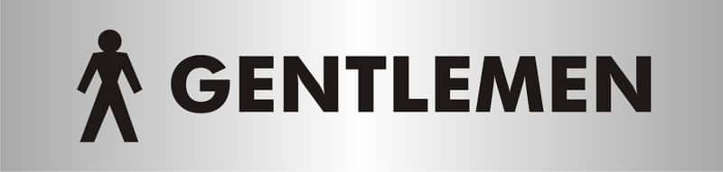 Sign Gentlemen Wall Mounted PVC (Polyvinyl Chloride) 19 x 4.5 cm