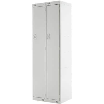 LINK51 Standard Mild Steel Locker with 1 Door Standard Deadlock Lockable with Key 2 300 x 450 x 1800 mm Grey