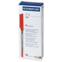 Staedtler 430M Ballpoint Pen Medium 0.4 mm Red Pack of 10