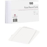 Concord Record Cards Ruled White 203 x 127 mm Pack of 100