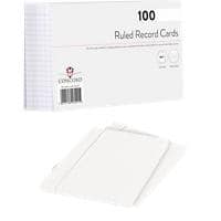 Concord Record Cards Ruled White 203 x 127 mm Pack of 100