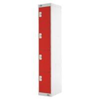 LINK51 Steel Locker 4 Doors 1 nest Key lock 300 x 450 x 1,800 mm Grey, Red