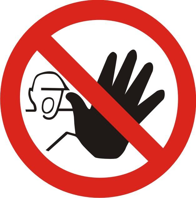 Warning Sign No Admittance Wall Mounted PVC (Polyvinyl Chloride) 6 x 6 cm