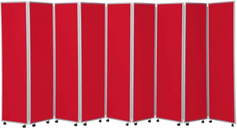Concertina 9 Screen Room Divider 3600711 1800mm Red