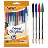 BIC Cristal Original, Ballpoint Pens, Every-Day Biro Pens with Fine Point  (0.8 mm), Ideal for School and Office, Black, Pack of 50