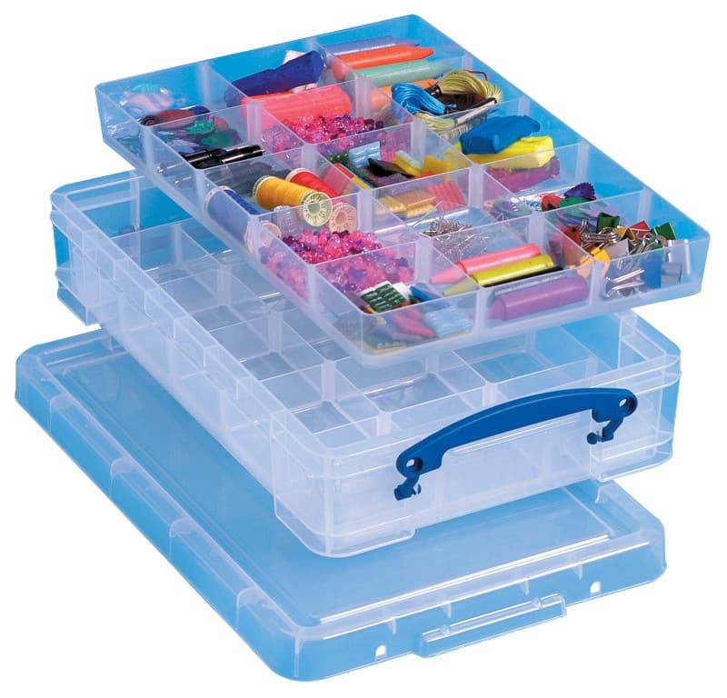 Really Useful Box Plastic Storage 4 Litre with 2 x Hobby Dividers