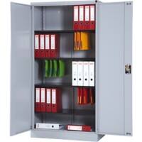 Realspace Regular Door Cupboard Steel 4 Shelves Lockable 920 x 420 x 1,950 mm Silver