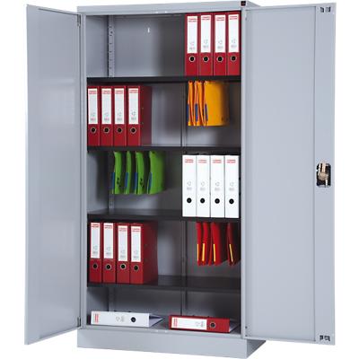 Realspace Regular Door Cupboard Lockable with 4 Shelves Steel 920 x 420 x 1950mm Silver