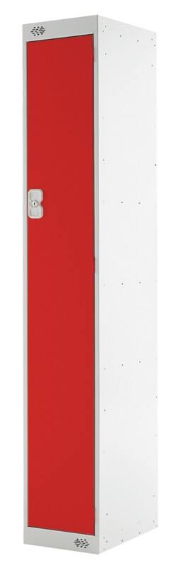 LINK51 Steel Locker 1 Door 1 nest Key lock 300 x 450 x 1,800 mm Grey, Red