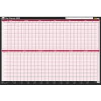 SASCO Mounted Wall Planner 2026 English 91.5 (W) x 61 (H) cm Black, Red
