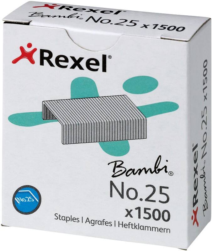 Rexel Bambi No.25 Staples ACCO5020 Galvanised Steel Silver Pack of