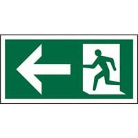 Fire Exit Sign with Left Arrow Vinyl 15 x 30 cm