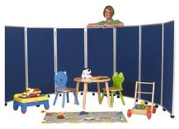 Concertina Screen Fabric Wrapped 630 x 1500 mm Red