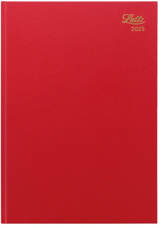 Letts Business Diary 2026 A4 1 Day per page Red 20-T11ZRD