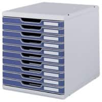 Exacompta Modulo Drawer System PL (Polyester) Grey, Blue 10 Drawers 28.8 x 35 x 32 cm