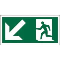 Fire Exit Sign Fire Exit Down Left PVC 15 x 30 cm