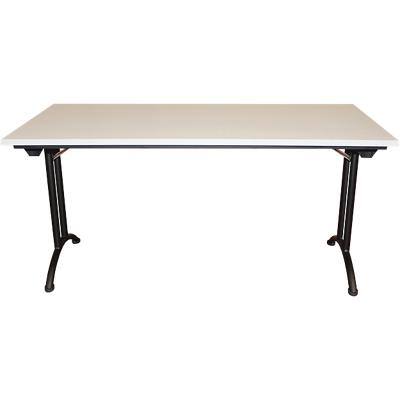 Realspace Rectangular Folding Table with Light Grey Melamine Top and Black Frame Standard 1800 x 800 x 750mm