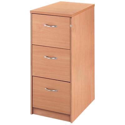 Dams Filing Cabinet with 3 Lockable Drawers Deluxe 480 x 650 x 1040mm Beech