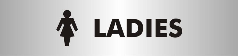 Sign Ladies Wall Mounted PVC (Polyvinyl Chloride) 19 x 4.5 cm