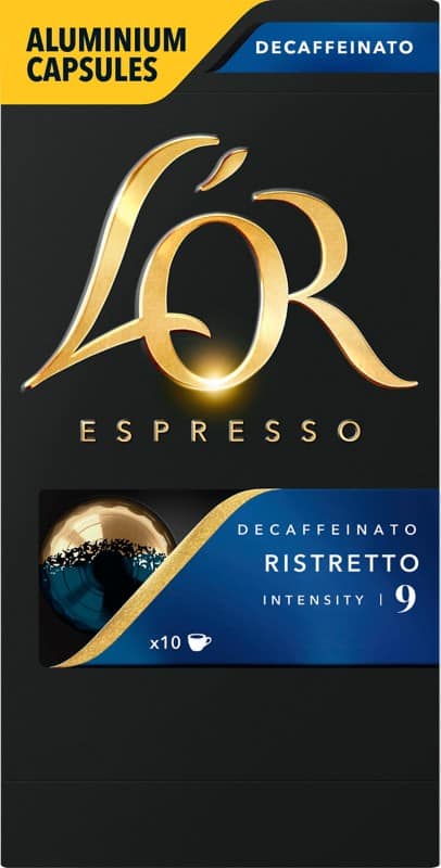 L'OR Espresso Decaffeinato Ristretto Coffee Nespresso* Capsules Pack of 10