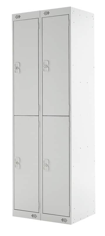 LINK51 Steel Locker 2 Doors 2 nests Key lock 600 x 450 x 1,800 mm Grey