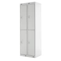 LINK51 Standard Mild Steel Locker with 2 Doors Standard Deadlock Lockable with Key 2 300 x 450 x 1800 mm Grey