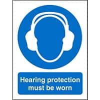 Mandatory Sign Hearing Protection PVC 15 x 20 cm