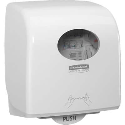 AQUARIUS Hand Towel Dispenser Slimroll 7955 Plastic Lockable White 29.7 x 32.4 x 19.2 cm