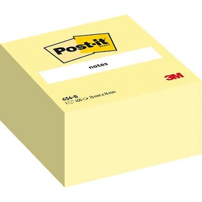 Post-it Sticky Notes Cube 76 x 76 mm Canary Yellow 450 Sheets