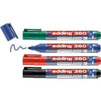 edding 360 Whiteboard Marker Assorted Medium Bullet 1.5-3 mm Pack of 4