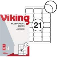 Niceday Multipurpose Labels Self Adhesive 63.5 x 38.1 mm White 100 Sheets of 21 Labels