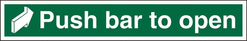 Safety Sign Push Bar To Open Wall Mounted PVC (Polyvinyl Chloride) 60 x 10 cm