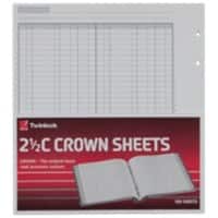 Rexel Twinlock Crown 2.5C Refill Sheets 75833 Double Cash Ledger 23.2 x 25.6 cm White 100 Sheets