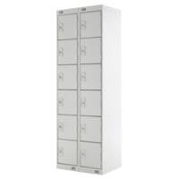 LINK51 Steel Locker 6 Doors 2 nests Key lock 600 x 450 x 1,800 mm Grey