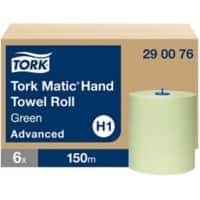 Tork Matic Advanced Paper Hand Towels Green 15,000 x 21 cm 290076 6 Rolls of 150 m