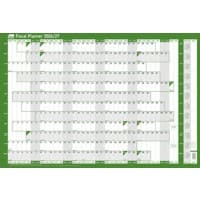 SASCO Fiscal Mounted Year Planner 2026 English 91.5 (W) x 61 (H) cm Green