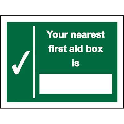 First Aid Sign Nearest First Aid PVC 20 x 15 cm