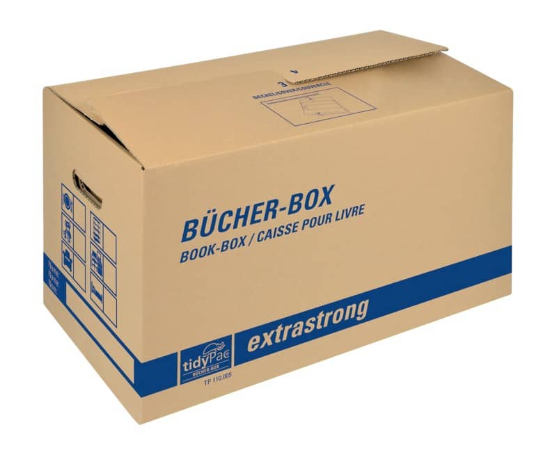 tidyPac BOOK-BOX extrastrong Removal Box Cardboard 300 (W) x 580 (D) x 340 (H) mm Brown Pack of 5