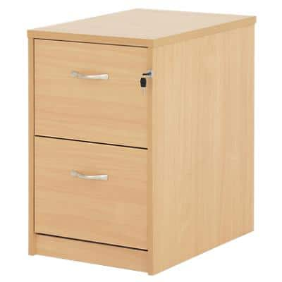 Dams Filing Cabinet with 2 Lockable Drawers Deluxe 480 x 650 x 730mm Beech