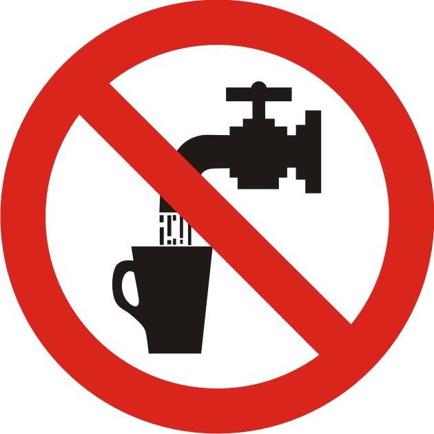 Warning Sign Not Drinkable Wall Mounted PVC (Polyvinyl Chloride) 6 x 6 cm